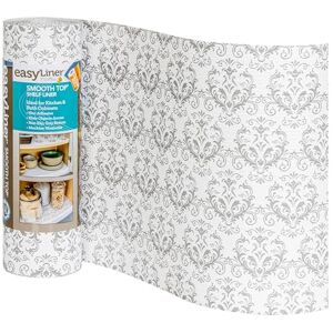 Duck Smooth Top EasyLiner for Cabinets & Drawers Easy to Install & Cut to Fit Shelf Paper & Drawer Liner Non Adhesive Non Slip Shelf Liner for Ktichen & Pantry 12in. x 24ft. Grey Damask Duck Smooth Top EasyLiner for Cabinets & Drawers Easy to Install & Cut to Fit Shelf Paper & Drawer Liner Non Adhesive Non Slip Shelf Liner for Ktichen & Pantry 12in. x 24ft. Grey Damask