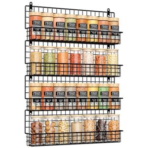 X-cosrack Spice Rack Organizer Wall Mounted 4-Tier Stackable Hanging Spice Jars Storage Racks,Great for Kitchen and Pantry,Up to Storage 36 Jars(Patent No.:US D909,138 S) X-cosrack Spice Rack Organizer Wall Mounted 4-Tier Stackable Hanging Spice Jars Storage Racks,Great for Kitchen and Pantry,Up to Storage 36 Jars(Patent No.:US D909,138 S)
