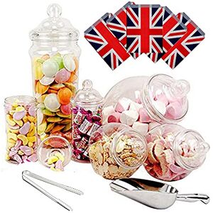 Purple Square 6 Jar Retro Pick & Mix Victorian Sweet Shop Candy Buffet Kit Party Pack with Scoop, Tongs & Bags Union Jack Purple Square 6 Jar Retro Pick & Mix Victorian Sweet Shop Candy Buffet Kit Party Pack with Scoop, Tongs & Bags Union Jack
