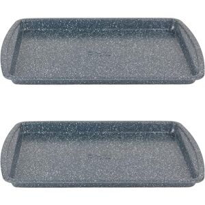 Russell Hobbs Nightfall Stone Baking Trays Set of 2, 38cm Non-Stick Oven Tray, Lightweight, Oven Sheet for Biscuits, Cookies and Chips, Easy Clean, Durable Carbon Steel Bakeware, PFOA Free Russell Hobbs Nightfall Stone Baking Trays Set of 2, 38cm Non-Stick Oven Tray, Lightweight, Oven Sheet for Biscuits, Cookies and Chips, Easy Clean, Durable Carbon Steel Bakeware, PFOA Free