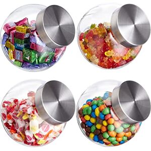 Relaxdays 10028002 Storage Glass Jars Set of 4, 1.5 L, Candy, Flour, Sugar, Pasta, Cereals, Stainless Steel Lid, Transparent, Plastic, Clear, Silver Relaxdays 10028002 Storage Glass Jars Set of 4, 1.5 L, Candy, Flour, Sugar, Pasta, Cereals, Stainless Steel Lid, Transparent, Plastic, Clear, Silver