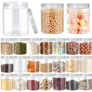 Woobroo 24 Pack Small Plastic Jars with Lids 210ml Clear Plastic Jars, Reusable Spice Jars for Kitchen,Pantry, Crafts Slime Containers(Transparent) Woobroo 24 Pack Small Plastic Jars with Lids 210ml Clear Plastic Jars, Reusable Spice Jars for Kitchen,Pantry, Crafts Slime Containers(Transparent)