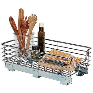 Household Essentials Glidez Multipurpose Chrome-Plated Steel Pull-Out/Slide-Out Storage Organizer Use-1-Tier Design-Fits Size Cabinet or Shelf, Metal, 14.5"-Standard Household Essentials Glidez Multipurpose Chrome-Plated Steel Pull-Out/Slide-Out Storage Organizer Use-1-Tier Design-Fits Size Cabinet or Shelf, Metal, 14.5"-Standard