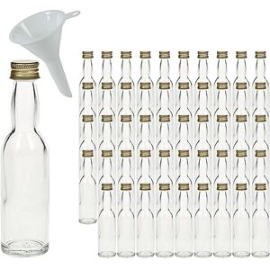 mikken 50 Mini Glass Bottles 40 ml for Filling Gift Bottles with Screw Cap Including Funnel mikken 50 Mini Glass Bottles 40 ml for Filling Gift Bottles with Screw Cap Including Funnel