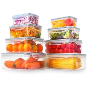 YASHE Food Storage Containers, Plastic Food Containers with Lids, Airtight Pantry & Kitchen Containers, Leak-Proof, Stackable, Reusable- 8pcs Rectangular YASHE Food Storage Containers, Plastic Food Containers with Lids, Airtight Pantry & Kitchen Containers, Leak-Proof, Stackable, Reusable- 8pcs Rectangular