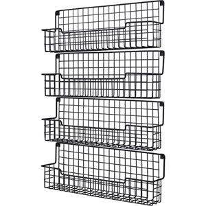 AURIKAR Spice Rack Wall Mount, Spice Organizer for Cabinet & Pantry Door, Set of 4 Hanging Spice Rack Saving Space for Kitchen, Black AURIKAR Spice Rack Wall Mount, Spice Organizer for Cabinet & Pantry Door, Set of 4 Hanging Spice Rack Saving Space for Kitchen, Black