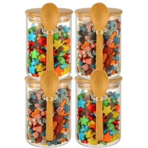 ASelected 4Pcs Glass Jars With Airtight Lid And Spoon 550 Ml Overnight Oats Jars Glass Food Storage Jars Containers Kitchen Spice Jars For Coffee Beans Tea Sugar Spice ASelected 4Pcs Glass Jars With Airtight Lid And Spoon 550 Ml Overnight Oats Jars Glass Food Storage Jars Containers Kitchen Spice Jars For Coffee Beans Tea Sugar Spice