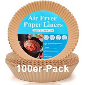 TOPESCT 100 Pack 20cm Disposable Air Fryer Liners Non-Stick Greaseproof Parchment Paper Compatible with 4.5L-8L Baskets (Cosori, Tefal, Russell Hobbs & More) TOPESCT 100 Pack 20cm Disposable Air Fryer Liners Non-Stick Greaseproof Parchment Paper Compatible with 4.5L-8L Baskets (Cosori, Tefal, Russell Hobbs & More)