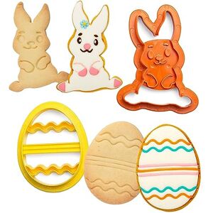 Decora 0255060 Cookie Cutter - Bunny & Egg Shapes - Made in Italy Decora 0255060 Cookie Cutter - Bunny & Egg Shapes - Made in Italy