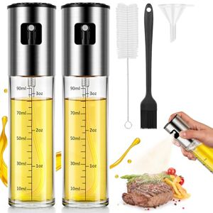 KitchenBoss Olive Oil Spray Bottle 2 Pack, 100ml Oil Sprayer for Cooking Air Fryer with Brush and Funnel for Air Fryer, Baking, Grilling KitchenBoss Olive Oil Spray Bottle 2 Pack, 100ml Oil Sprayer for Cooking Air Fryer with Brush and Funnel for Air Fryer, Baking, Grilling