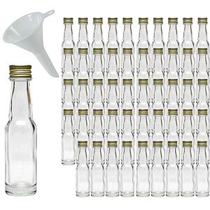 mikken -50 20 ml with screw cap including a funnel mini glass bottles, glass, transparent, 50 x 20 ml, 12 units mikken -50 20 ml with screw cap including a funnel mini glass bottles, glass, transparent, 50 x 20 ml, 12 units