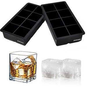 Ankway 2pcs XXL Silicone Ice Cube Trays Large 8 Compartments BPA-Free for Cocktails, Whisky, Scotch, Milk, Juice, Food, Dark Chocolate Ankway 2pcs XXL Silicone Ice Cube Trays Large 8 Compartments BPA-Free for Cocktails, Whisky, Scotch, Milk, Juice, Food, Dark Chocolate