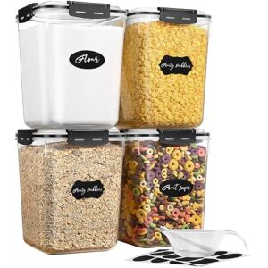 YASHE Large Food Storage Containers with Lids (5.3L, 4Pack), BPA-Free Airtight Plastic Food Containers, Flour, Sugar, Rice Canisters for Kitchen & Pantry Organization YASHE Large Food Storage Containers with Lids (5.3L, 4Pack), BPA-Free Airtight Plastic Food Containers, Flour, Sugar, Rice Canisters for Kitchen & Pantry Organization