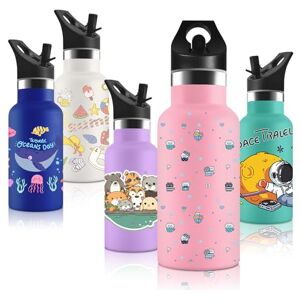 Vikastar Thermos Flask with Straw, Keeps Hot for 12 Hours, Cold for 24 Hours, Children's Thermos Flask, 350 ml, BPA-Free, Stainless Steel Drinking Bottle for Children, Schools, Cyclists, Gyms, Sports Vikastar Thermos Flask with Straw, Keeps Hot for 12 Hours, Cold for 24 Hours, Children's Thermos Flask, 350 ml, BPA-Free, Stainless Steel Drinking Bottle for Children, Schools, Cyclists, Gyms, Sports