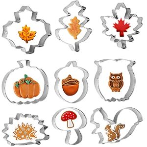 Wednok Pumpkin Squirrel Acorn Leaf Cookie Cutter - cookie cutter Wednok Pumpkin Squirrel Acorn Leaf Cookie Cutter - cookie cutter