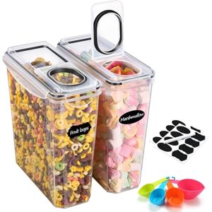 YASHE 2PCS Plastic Food Storage Containers (3.7L), Airtight Food Containers with Lids, BPA-Free Kitchen Cereal Storage Containers with 16 Labels & 1 Marker YASHE 2PCS Plastic Food Storage Containers (3.7L), Airtight Food Containers with Lids, BPA-Free Kitchen Cereal Storage Containers with 16 Labels & 1 Marker