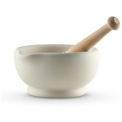 Milton Brook Mortar - Porcelain - 15 cm - Beech handle - Mortar and pestle Milton Brook Mortar - Porcelain - 15 cm - Beech handle - Mortar and pestle