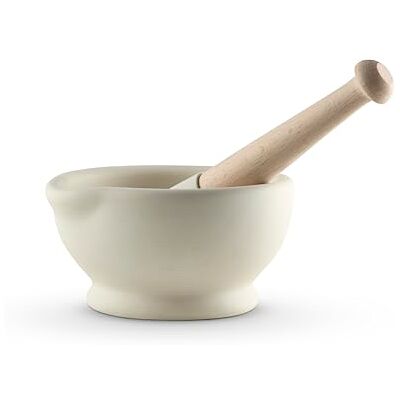 Milton Brook Mortar and Pestle - 13cm - Un glazed porcelain Milton Brook Mortar and Pestle - 13cm - Un glazed porcelain
