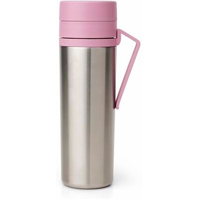 Brabantia Make & Take Insulated Flask with Belt-Clip, Keeps Drinks Hot for 6 Hours or Cold for 12 Hours, Dishwasher Safe Leak-Proof Flask Lilac Pink, 0.5L Brabantia Make & Take Insulated Flask with Belt-Clip, Keeps Drinks Hot for 6 Hours or Cold for 12 Hours, Dishwasher Safe Leak-Proof Flask Lilac Pink, 0.5L