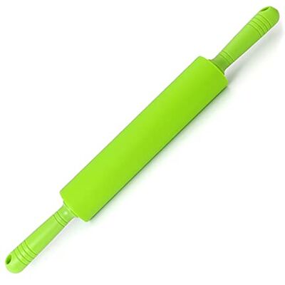 HDAUAOX Non-Stick Silicone Rolling Pin Colorful Pastry Tool, Green Food Grade Silicone for Rolling and Baking Great for Making Dough Bread and Pizza, Bakeware Tools HDAUAOX Non-Stick Silicone Rolling Pin Colorful Pastry Tool, Green Food Grade Silicone for Rolling and Baking Great for Making Dough Bread and Pizza, Bakeware Tools