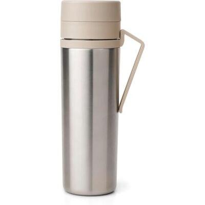 Brabantia Make & Take Insulated Flask with Belt-Clip, Keeps Drinks Hot for 6 Hours or Cold for 12 Hours, Dishwasher Safe Leak-Proof Flask Soft Beige, 0.5L Brabantia Make & Take Insulated Flask with Belt-Clip, Keeps Drinks Hot for 6 Hours or Cold for 12 Hours, Dishwasher Safe Leak-Proof Flask Soft Beige, 0.5L