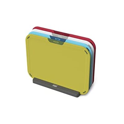 Joseph Joseph Duo Icon 4-piece Colour Coded Chopping Board Set with Storage Stand, Multicolour Joseph Joseph Duo Icon 4-piece Colour Coded Chopping Board Set with Storage Stand, Multicolour