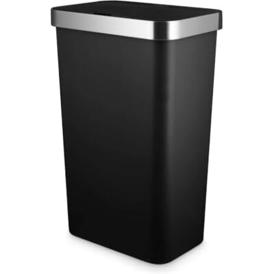 Tower Rectangular ABS Sensor Bin with Bin Liner Retainer Ring, 50L, Black Tower Rectangular ABS Sensor Bin with Bin Liner Retainer Ring, 50L, Black