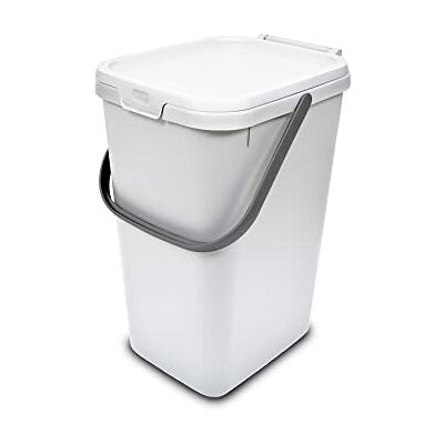 Addis Recycling - 18L White - Metallic Handle - Caddy Addis Recycling - 18L White - Metallic Handle - Caddy