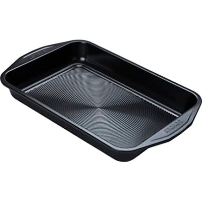 Circulon Ultimum Deep Baking Tray Non Stick Rectangular Cake or Roasting Tin, Durable Carbon Steel, Freezer and Dishwasher Safe Bakeware, 39.5 x 25 x 5cm, Black Circulon Ultimum Deep Baking Tray Non Stick Rectangular Cake or Roasting Tin, Durable Carbon Steel, Freezer and Dishwasher Safe Bakeware, 39.5 x 25 x 5cm, Black