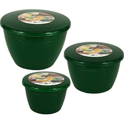 Just Pudding Basins Steam Bowl Set with Lids, Reusable Microwaveable Dessert Moulds for Christmas Puddings, Food Grade Plastic Containers, Assorted 1/4 1/2 1 Pint, Emerald Just Pudding Basins Steam Bowl Set with Lids, Reusable Microwaveable Dessert Moulds for Christmas Puddings, Food Grade Plastic Containers, Assorted 1/4 1/2 1 Pint, Emerald