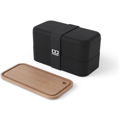monbento Lunch Set to Go Black Onyx Adult Bento Box MB Original + Mini Wood Cutting Board MB Cut Original Compatible with the Bento Lunch Box Perfect for Picnics/Work Black & Wood monbento Lunch Set to Go Black Onyx Adult Bento Box MB Original + Mini Wood Cutting Board MB Cut Original Compatible with the Bento Lunch Box Perfect for Picnics/Work Black & Wood