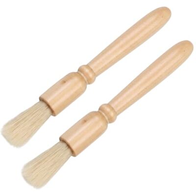 Kaaeiccr Pastry Brushes, 2PCS Natural Bristle Brush with Wooden Handle Glazing Tool, Egg Wash Application, Butter Coating, Cooking Accessory, Smooth Food Brushing for Kitchen Baking Kaaeiccr Pastry Brushes, 2PCS Natural Bristle Brush with Wooden Handle Glazing Tool, Egg Wash Application, Butter Coating, Cooking Accessory, Smooth Food Brushing for Kitchen Baking