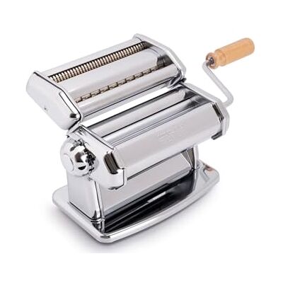 Imperia New IPASTA Pasta Machine 100% Made in Italy Fresh Steel Pasta Machine Manual Dough Scraper with Crank Creates a Sheet for Lasagne, Tagliolini, Fettuccine, Chromed Imperia New IPASTA Pasta Machine 100% Made in Italy Fresh Steel Pasta Machine Manual Dough Scraper with Crank Creates a Sheet for Lasagne, Tagliolini, Fettuccine, Chromed