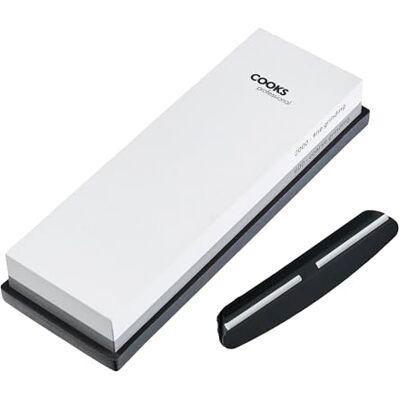 Cooks Professional Whetstone Knife Sharpener with Non-Slip Stand & Angle Guide Dual Design with Coarse (600) and Fine (2000) Grit Levels Kitchen Sharpening Tool for Knives & Scissors Cooks Professional Whetstone Knife Sharpener with Non-Slip Stand & Angle Guide Dual Design with Coarse (600) and Fine (2000) Grit Levels Kitchen Sharpening Tool for Knives & Scissors
