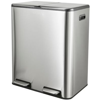 Morphy Richards 60L Dual Recycling Bin, 2 x 30L, Stainless Steel, Pedal Bin, Soft‑Close Lid, Removable Inner Buckets, Fingerprint‑Resistant, Kitchen Waste Bin, 880503 Morphy Richards 60L Dual Recycling Bin, 2 x 30L, Stainless Steel, Pedal Bin, Soft‑Close Lid, Removable Inner Buckets, Fingerprint‑Resistant, Kitchen Waste Bin, 880503