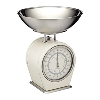 KitchenCraft Living Nostalgia Mechanical Kitchen Scales, Vintage Inspired Traditional Weigh Scales, Accessories for Baking and Cooking, 4 kg (8 lbs) Antique Cream KitchenCraft Living Nostalgia Mechanical Kitchen Scales, Vintage Inspired Traditional Weigh Scales, Accessories for Baking and Cooking, 4 kg (8 lbs) Antique Cream