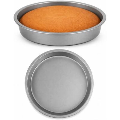 Navoys 2 Pack Round 8" Cake Tins Round Durable Carbon Steel Coated Carbon steel, 8 inch cake tin, sandwich cake tins, 3.5cm deep, dishwasher safe, oven and home use, easy release Navoys 2 Pack Round 8" Cake Tins Round Durable Carbon Steel Coated Carbon steel, 8 inch cake tin, sandwich cake tins, 3.5cm deep, dishwasher safe, oven and home use, easy release