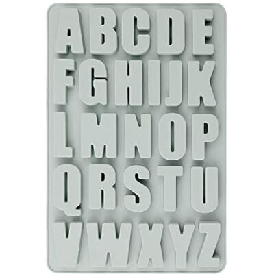 Jagowa Chocolate Mold Alphabet Silicone Moulds 26 Letters Chocolate Candy Molds Non-Stick Reusable Alphabet Mould Birthday Decoration(Grey) Jagowa Chocolate Mold Alphabet Silicone Moulds 26 Letters Chocolate Candy Molds Non-Stick Reusable Alphabet Mould Birthday Decoration(Grey)