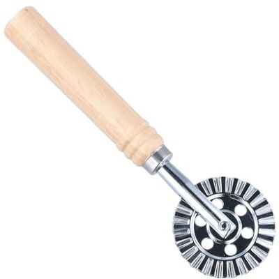 FooYee Pasta Cutter Wheel, Professional Pasta Maker Cutter Wheel with Roller, Ravioli Cutters, Stainless Steel Pasta Cutter Wheel with Ergonomic Wooden Handle for Pastry, Dumpling FooYee Pasta Cutter Wheel, Professional Pasta Maker Cutter Wheel with Roller, Ravioli Cutters, Stainless Steel Pasta Cutter Wheel with Ergonomic Wooden Handle for Pastry, Dumpling