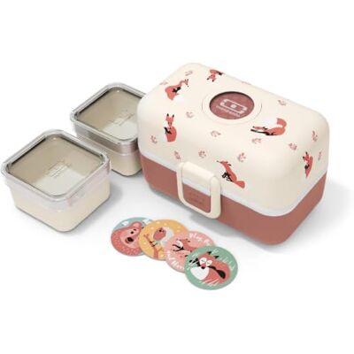 monbento Kids Lunch Box MB Tresor Fox Cute Bento Box with 3 Compartments Ideal for Lunches or Snacks at School/Park BPA Free Food Grade Safe Pink monbento Kids Lunch Box MB Tresor Fox Cute Bento Box with 3 Compartments Ideal for Lunches or Snacks at School/Park BPA Free Food Grade Safe Pink