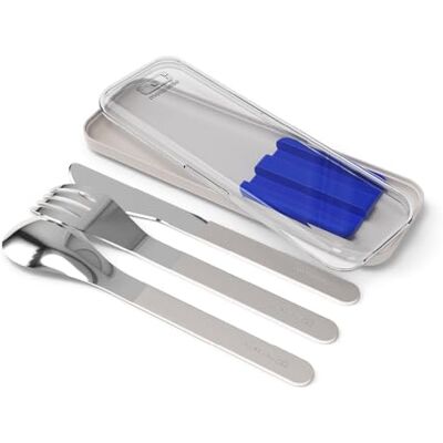 monbento MB Slim Box Stainless Steel Cutlery Set for Lunch Box MB Original MB Sense MB Square MB Foodie Blue Trio Knife 3 Pieces Fork Spoon Knife Perfect for Outdoor Lunch monbento MB Slim Box Stainless Steel Cutlery Set for Lunch Box MB Original MB Sense MB Square MB Foodie Blue Trio Knife 3 Pieces Fork Spoon Knife Perfect for Outdoor Lunch
