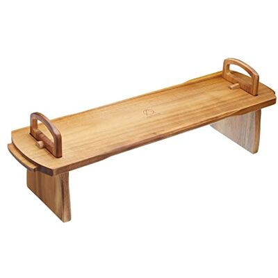 Artesa Raised Wooden Serving Platter, Rustic Acacia Wood Design, Collapsable for Flat Storage, 52 x 15 x 17 cm, Brown Artesa Raised Wooden Serving Platter, Rustic Acacia Wood Design, Collapsable for Flat Storage, 52 x 15 x 17 cm, Brown