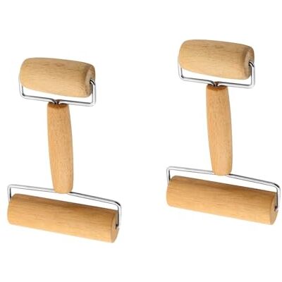 EMASDGEY Ergonomic Handle Wooden Rolling Pin for Baking, A 2PCS Ergonomic Handle, Beechwood Pastries Roller Practical Kitchen Tool for Baking Cooking and Food Preparation EMASDGEY Ergonomic Handle Wooden Rolling Pin for Baking, A 2PCS Ergonomic Handle, Beechwood Pastries Roller Practical Kitchen Tool for Baking Cooking and Food Preparation