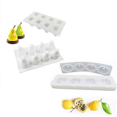 VALINK 2 Pcs 3D Fruit Pear Cherry Lemon Silicone Cake Molds, Baking Mousse Cake Decorative Mould, Dessert Muffin Chocolate Jelly Mould, DIY Silicone Bakeware Pan,Cake Pop Mold Baking Tray VALINK 2 Pcs 3D Fruit Pear Cherry Lemon Silicone Cake Molds, Baking Mousse Cake Decorative Mould, Dessert Muffin Chocolate Jelly Mould, DIY Silicone Bakeware Pan,Cake Pop Mold Baking Tray
