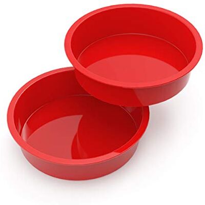 SILIVO Silicone Cake Tins for Baking 8 Inch Round, 2Pcs 20cm Cake Tins, Silicone Cake Moulds for Baking Layer Cakes, Sponges Cakes SILIVO Silicone Cake Tins for Baking 8 Inch Round, 2Pcs 20cm Cake Tins, Silicone Cake Moulds for Baking Layer Cakes, Sponges Cakes