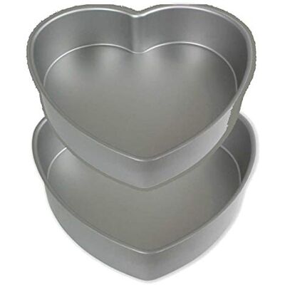 PME BAKEWARE Art of Cake/PME HRT 8"x 2" deep (set of 2) set of two same size Heart shape anodises aluminium Baking Tins 8 inch,wide and 2 inch deep (Set of 2) PME BAKEWARE Art of Cake/PME HRT 8"x 2" deep (set of 2) set of two same size Heart shape anodises aluminium Baking Tins 8 inch,wide and 2 inch deep (Set of 2)