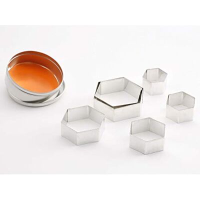 Thermohauser Cookie Cutter Set (Rustproof Stainless Steel) Hexagonal Edge Smooth 6-Piece Diameter 4.5-9.5 cm Packed in Tin Storage Tin Thermohauser Cookie Cutter Set (Rustproof Stainless Steel) Hexagonal Edge Smooth 6-Piece Diameter 4.5-9.5 cm Packed in Tin Storage Tin