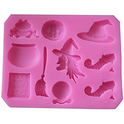 Fieuaah Halloween Pumpkin Broom Witch Shape Design Mold, Fondant Halloween Silicone; Creative Baking Gadget; Fondant Cake Molds Fieuaah Halloween Pumpkin Broom Witch Shape Design Mold, Fondant Halloween Silicone; Creative Baking Gadget; Fondant Cake Molds