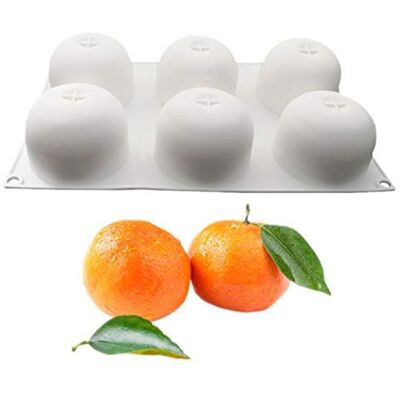 VALINK 6 Holes Orange Silicone Mousse Cake Mold Carambola Shape, Baking Dessert Fondant, Fruit Bakeware, Chocolates Pastry Pan, Round Baking Tray VALINK 6 Holes Orange Silicone Mousse Cake Mold Carambola Shape, Baking Dessert Fondant, Fruit Bakeware, Chocolates Pastry Pan, Round Baking Tray