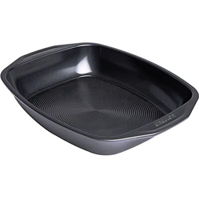Circulon Ultimum Roasting Tin Roasting Trays for Oven Non Stick, Freezer and Dishwasher Safe Carbon Steel Bakeware, Black, 39.4 x 30.7 x 6.5cm Circulon Ultimum Roasting Tin Roasting Trays for Oven Non Stick, Freezer and Dishwasher Safe Carbon Steel Bakeware, Black, 39.4 x 30.7 x 6.5cm